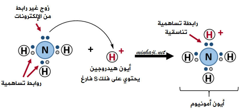 الرابطة التناسقية في أيون الأمونيوم